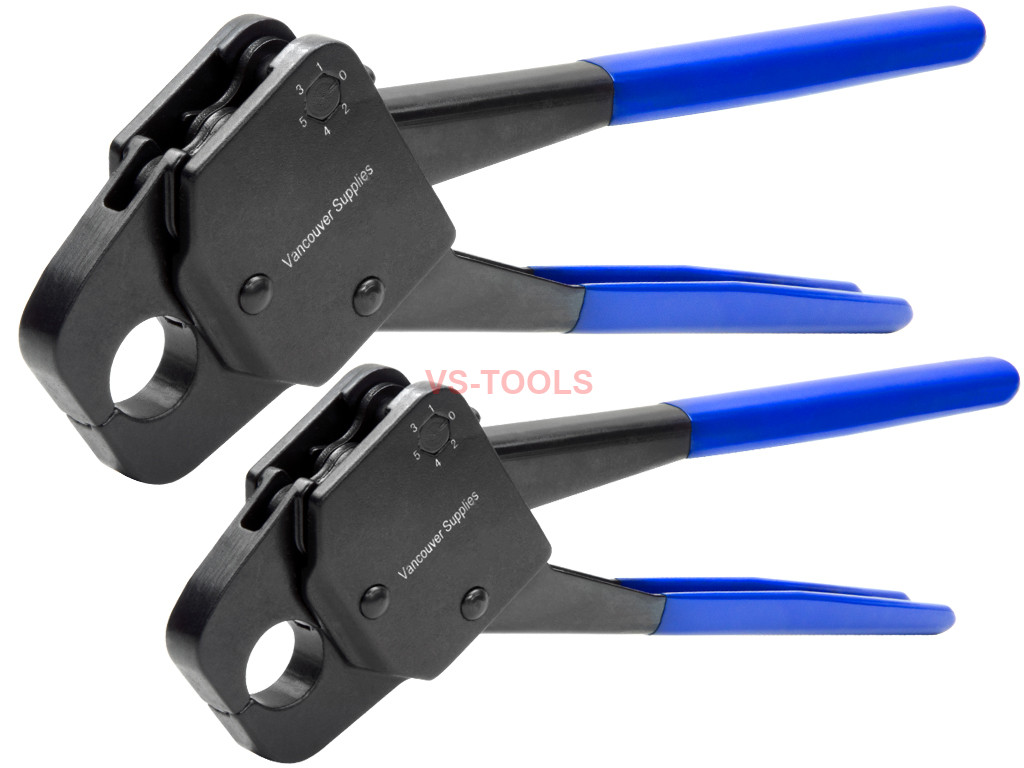 PEX Copper Rings Crimp Tool 1/2 3/4inch Combo Angledheads